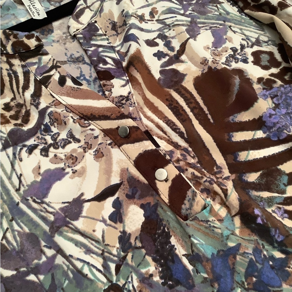 Mixed Animal Print Long Sleeve 2XP Dress - Picture 4 of 5